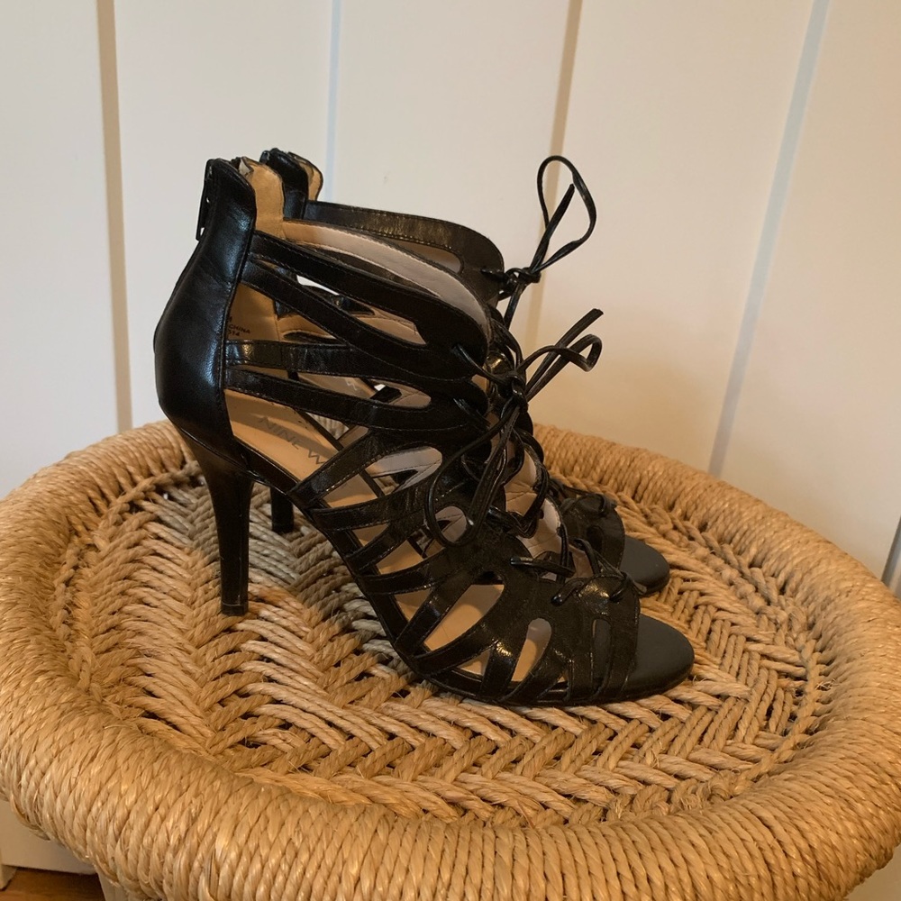 Nine West Black Leather Heels